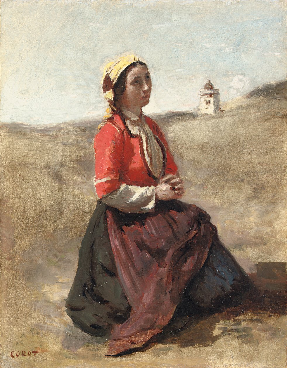 El bretón en oración de Jean Baptiste Camille Corot