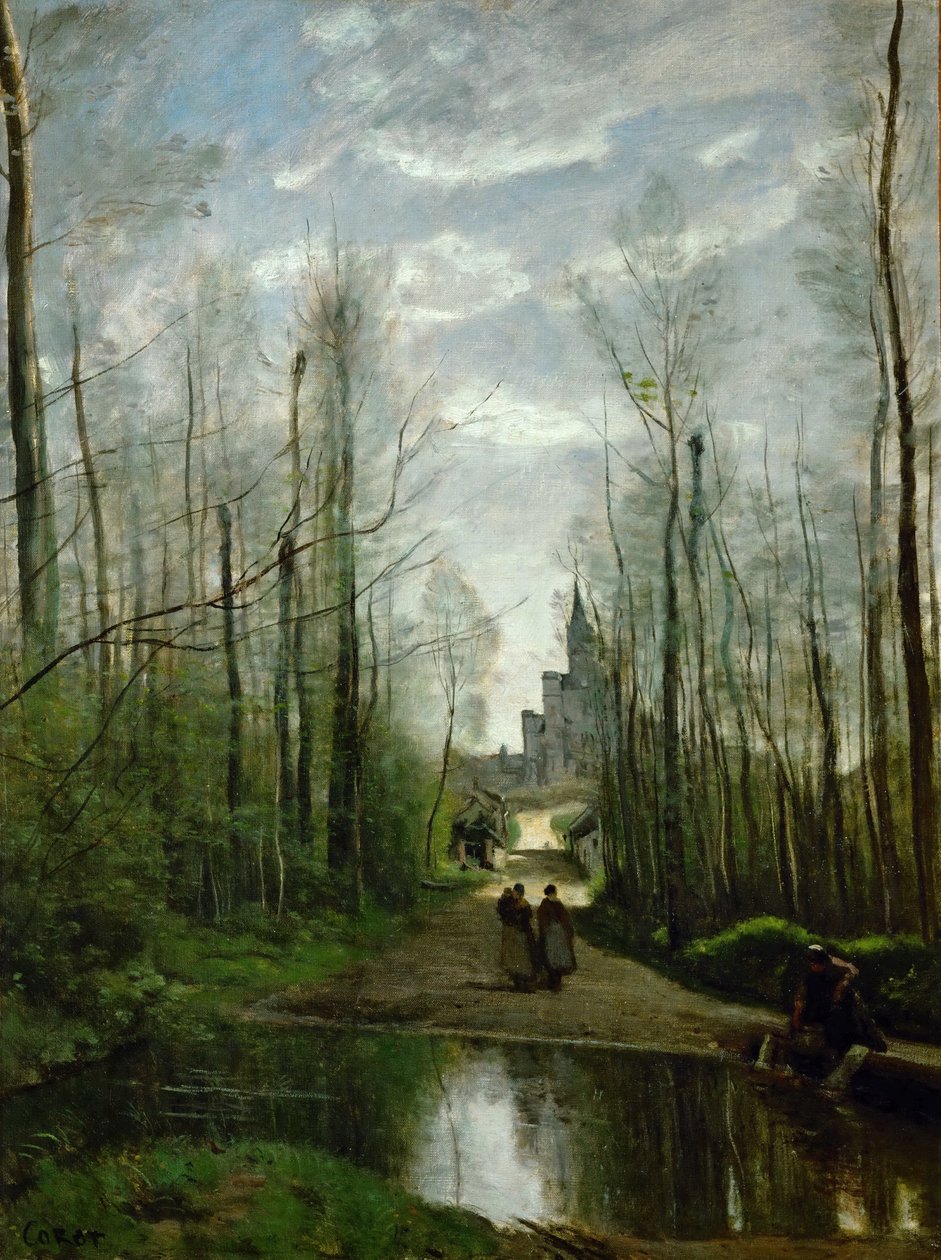 La Iglesia de Marissel, cerca de Beauvais de Jean Baptiste Camille Corot