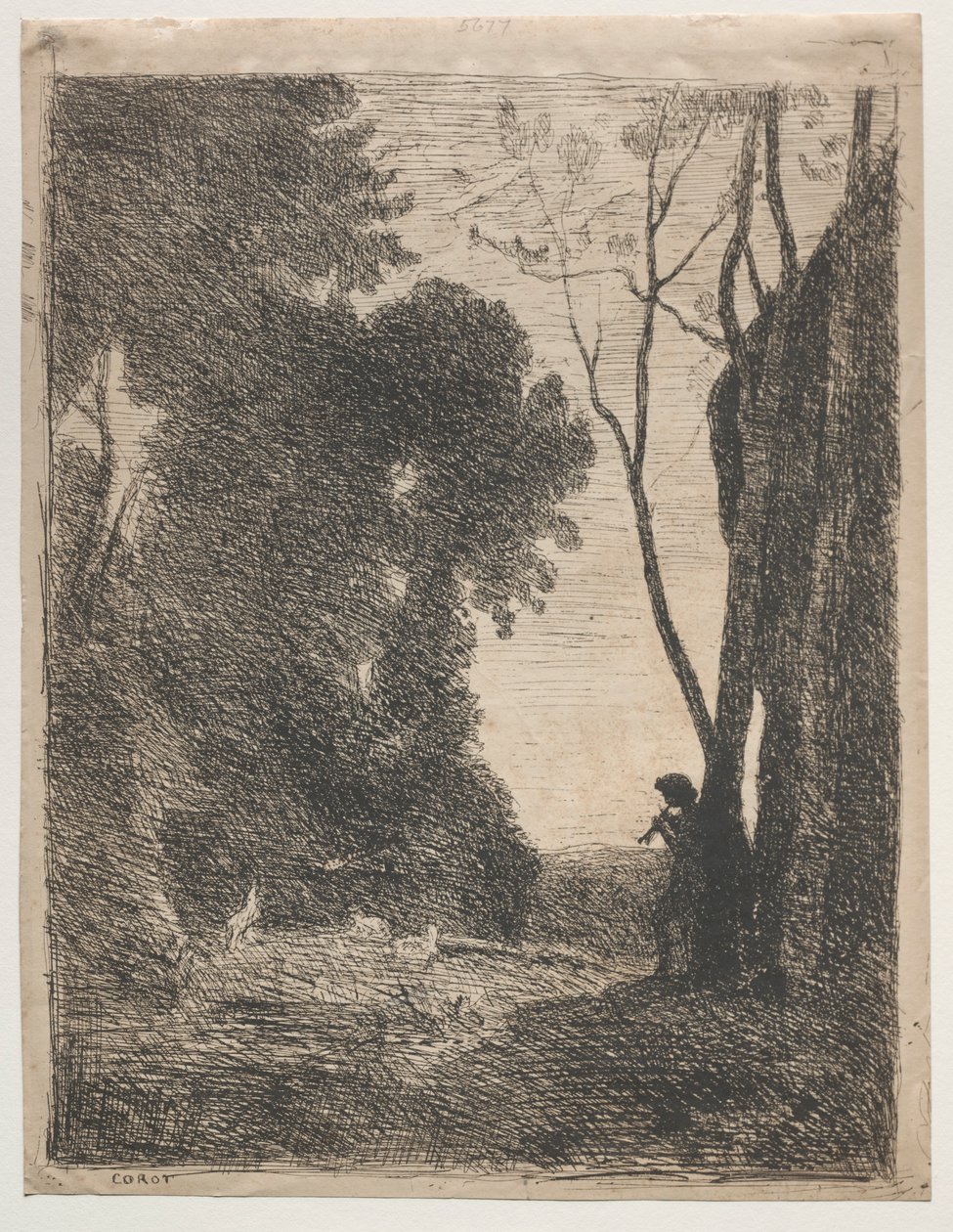 El pequeño pastor, 1855 de Jean Baptiste Camille Corot