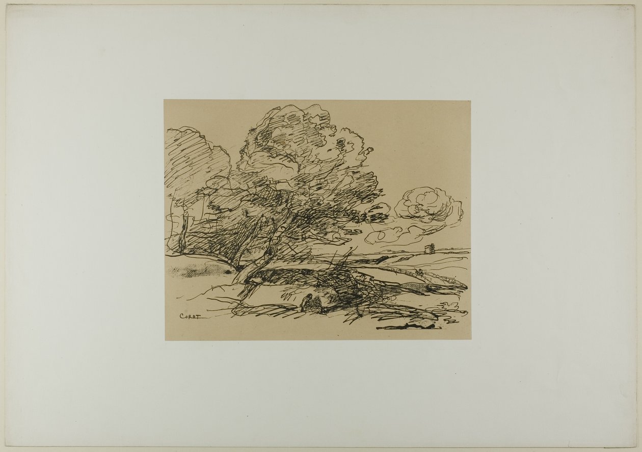 La torre solitaria de Jean Baptiste Camille Corot