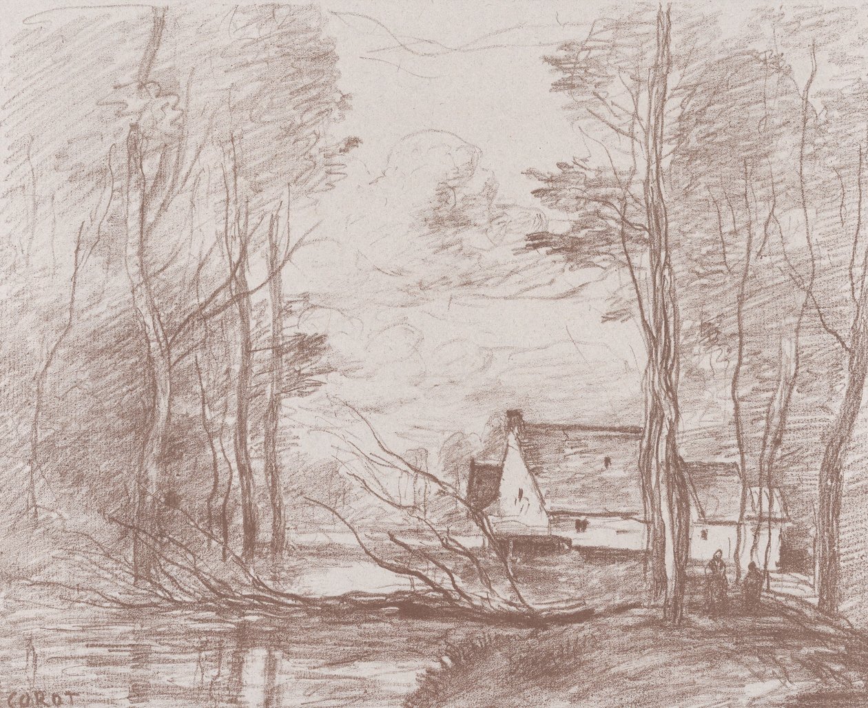 El molino en Cuincy, cerca de Douai de Jean Baptiste Camille Corot