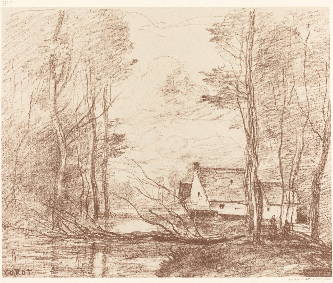 El molino de Cuincy, cerca de Douai, 1871 de Jean Baptiste Camille Corot