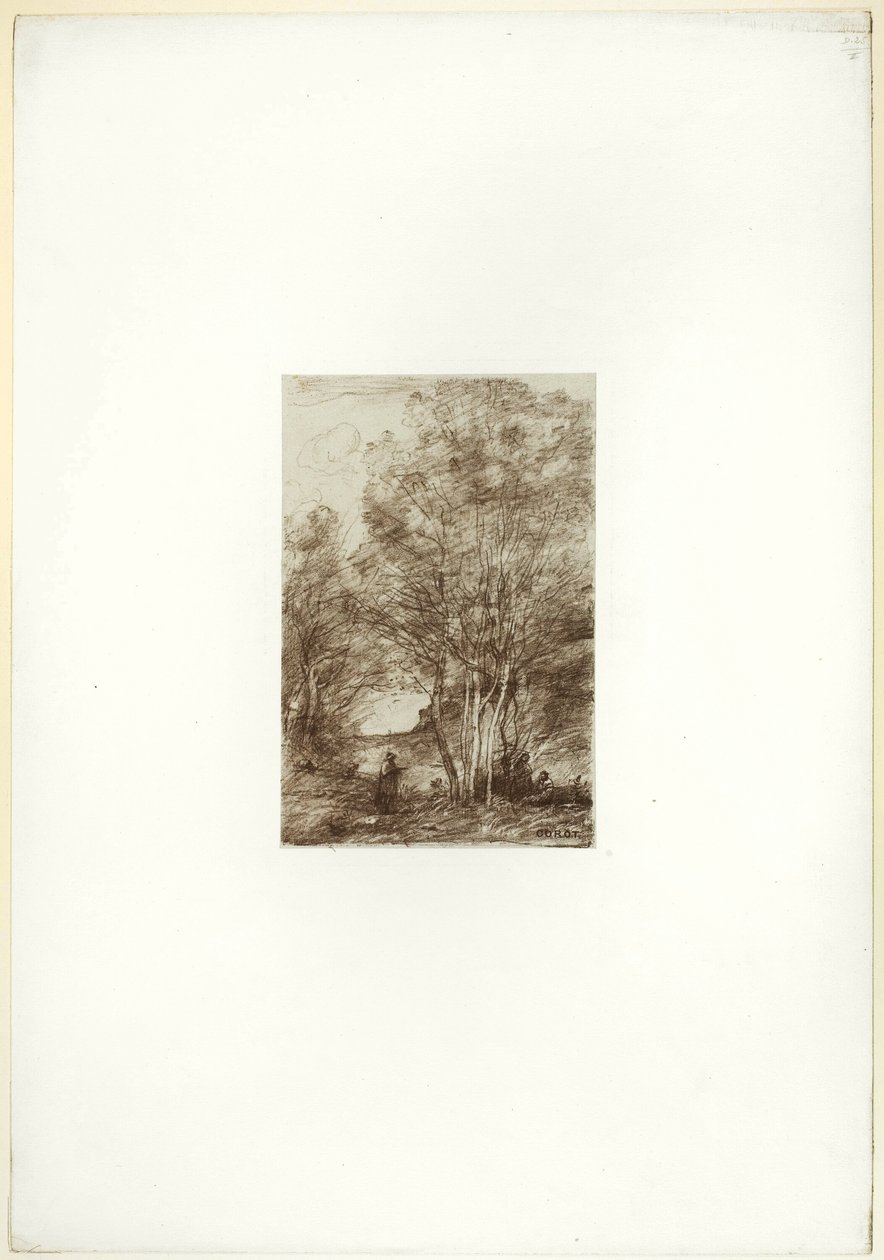 El retiro de los filósofos de Jean Baptiste Camille Corot