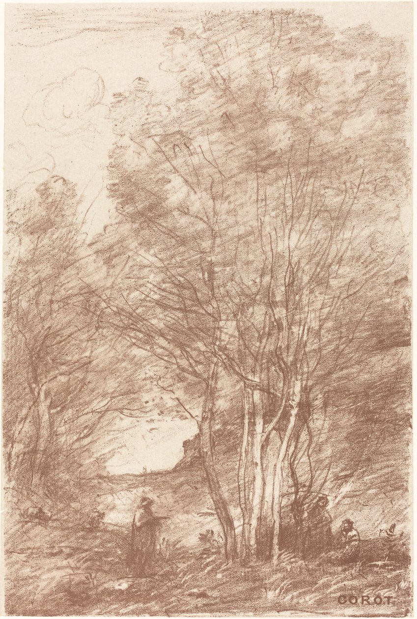 El retiro de los filósofos, 1871 de Jean Baptiste Camille Corot