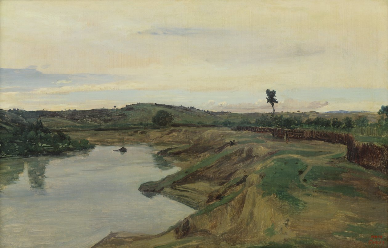 La Promenade du Poussin o, Campiña Romana, c.1826-28 de Jean Baptiste Camille Corot