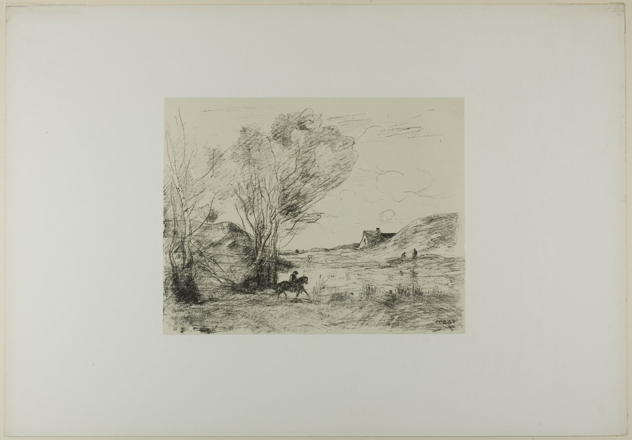 El jinete en los juncos de Jean Baptiste Camille Corot