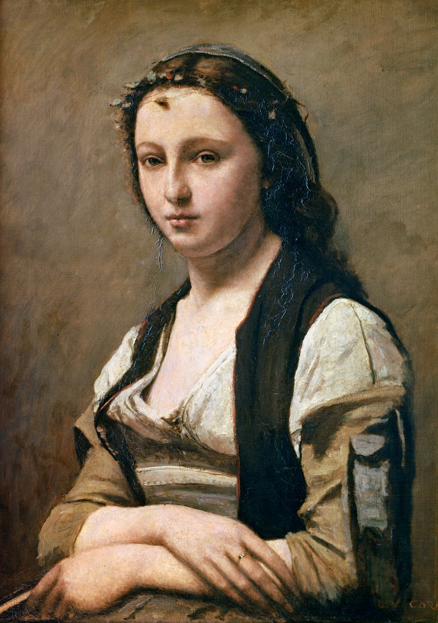La mujer con la perla, c. 1842 de Jean Baptiste Camille Corot