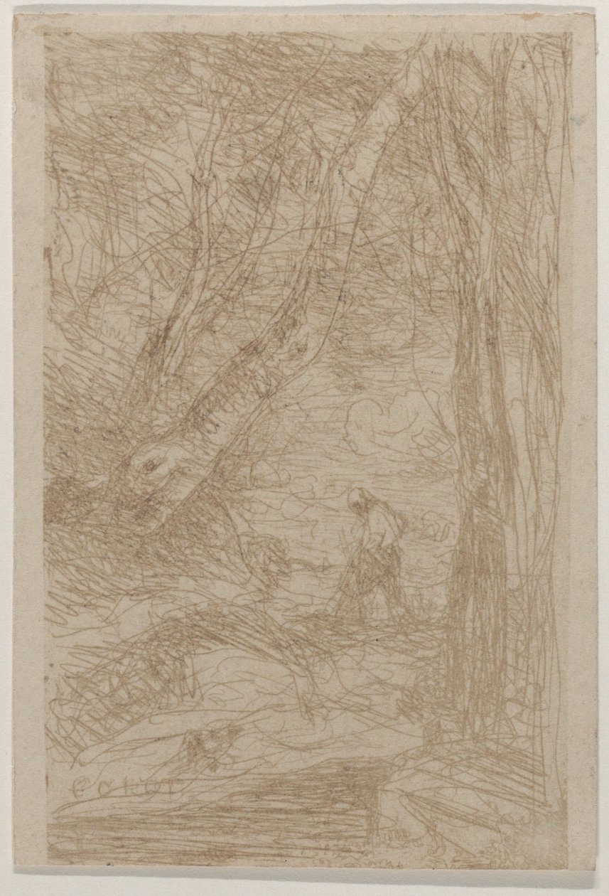 El Leñador de Rembrandt Le Bûcheron de Rembrandt, mayo de 1853 de Jean Baptiste Camille Corot