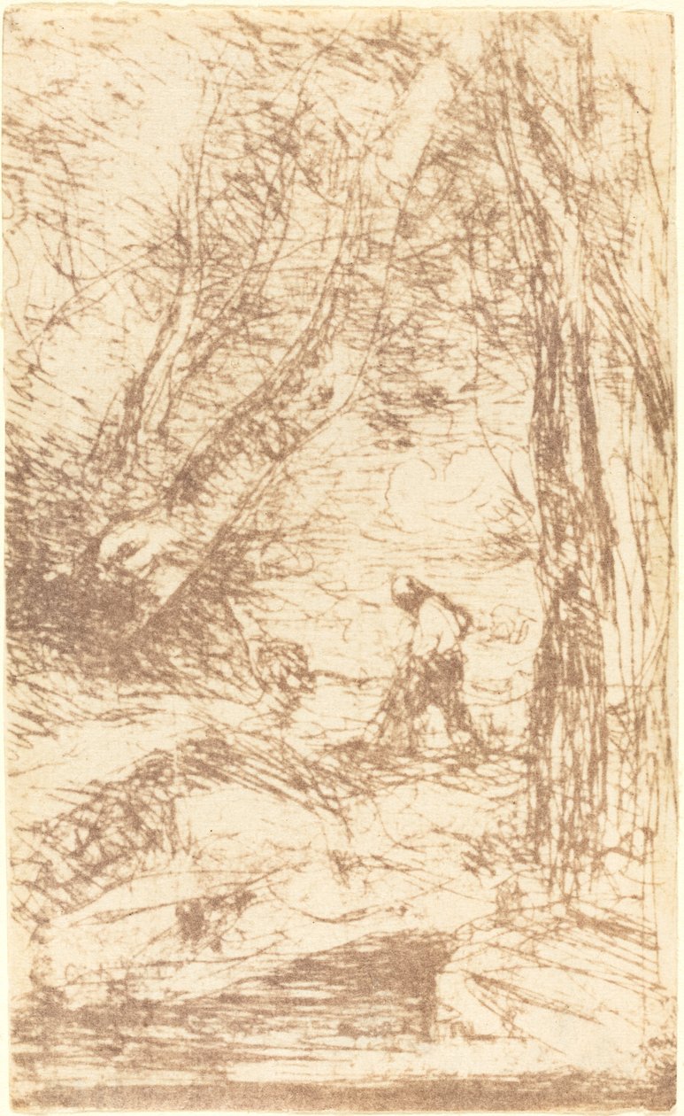 El leñador de Rembrandt Le Bucheron de Rembrandt de Jean Baptiste Camille Corot