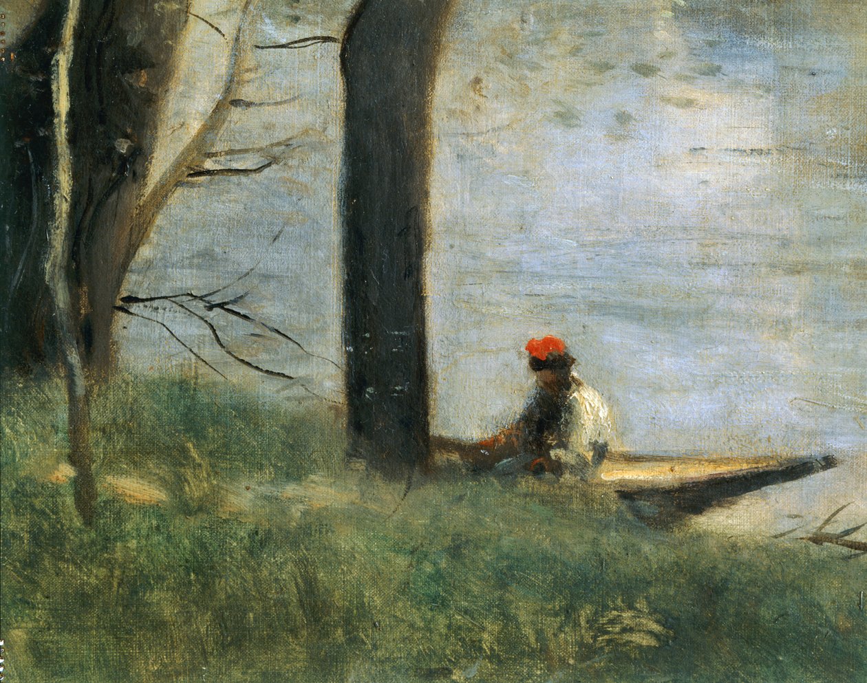 El puente de Mantes, Francia ... de Jean Baptiste Camille Corot