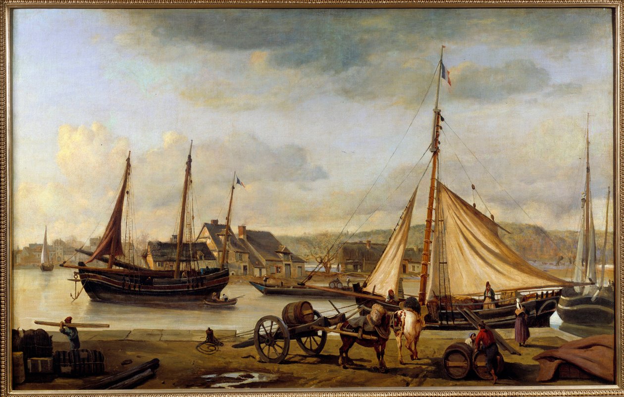 El puerto de Rouen en 1834 de Jean Baptiste Camille Corot