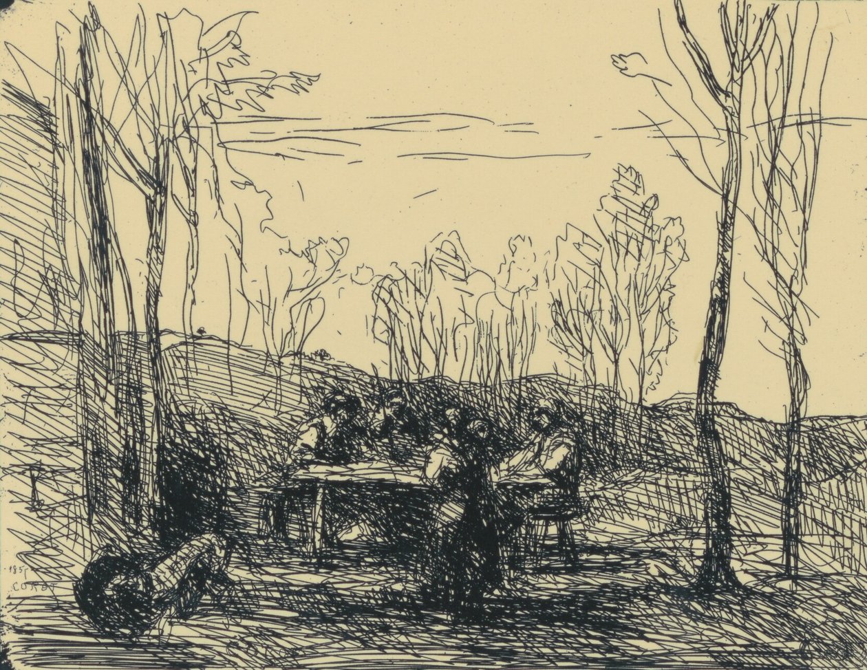 Un Déjeuner Dans La Clairière de Jean Baptiste Camille Corot