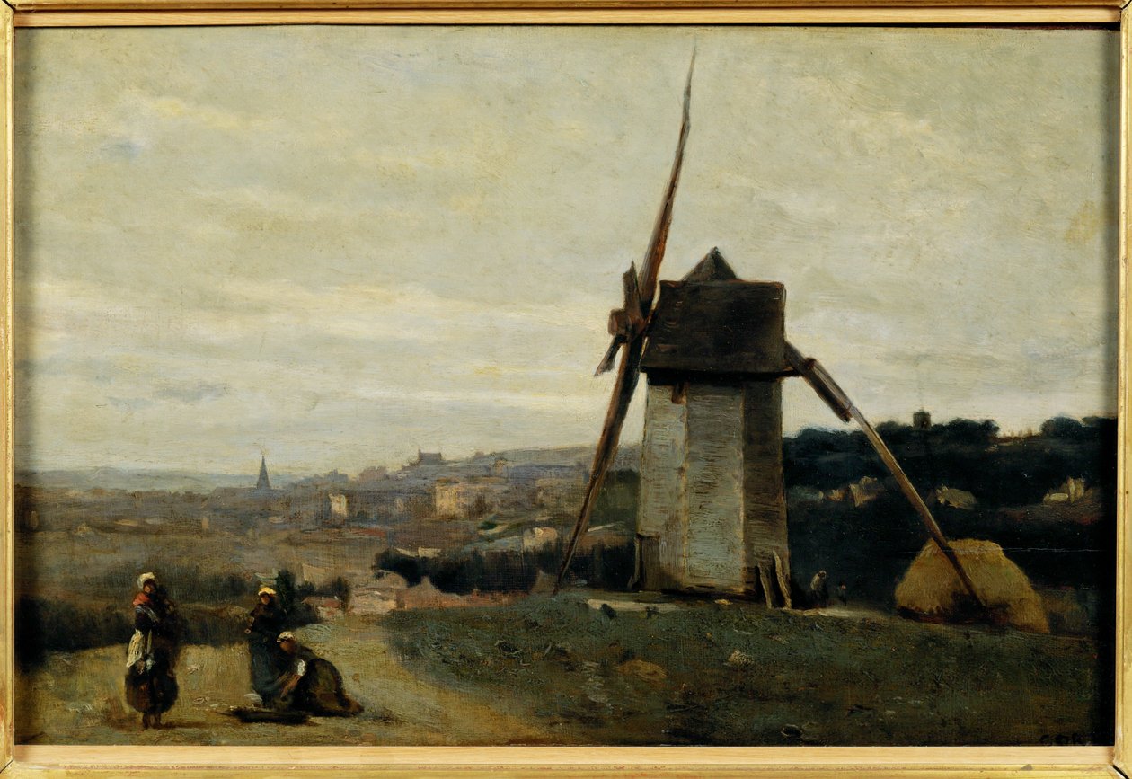 Un moulin a vent. Etretat - Un molino de viento. Etretat ... de Jean Baptiste Camille Corot