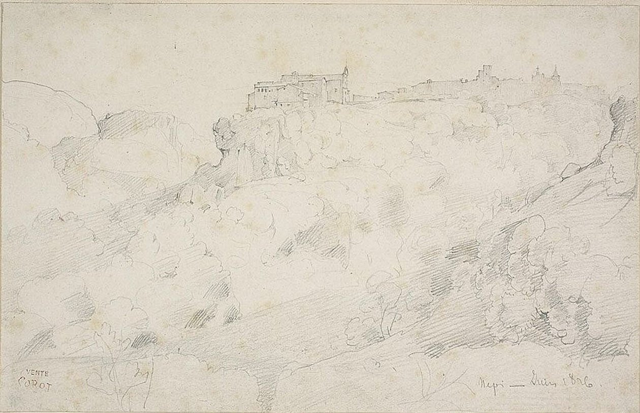 Vista de Nepi de Jean Baptiste Camille Corot