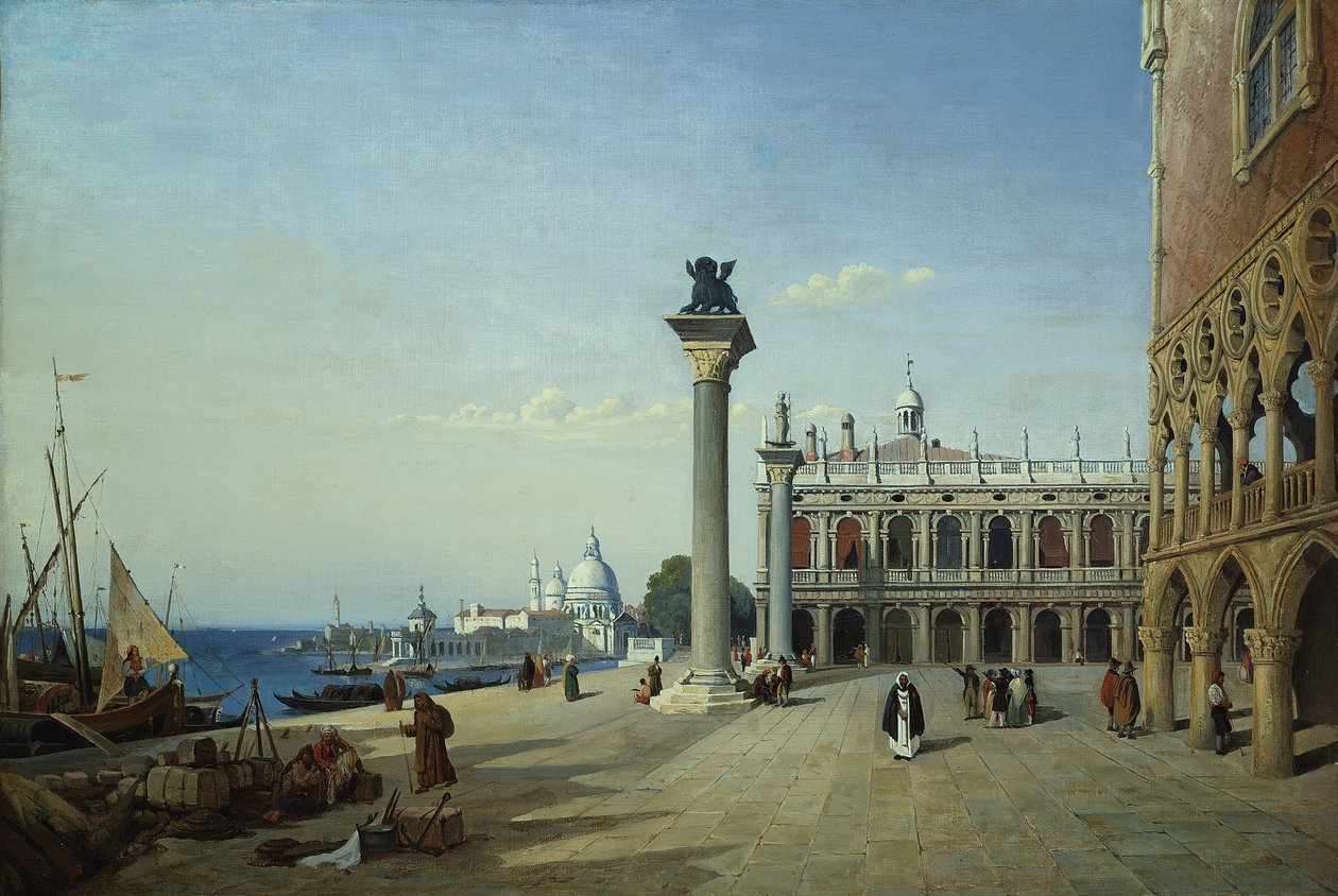 Vista de Venecia: La Piazzetta vista desde la Riva degli Schiavoni de Jean Baptiste Camille Corot