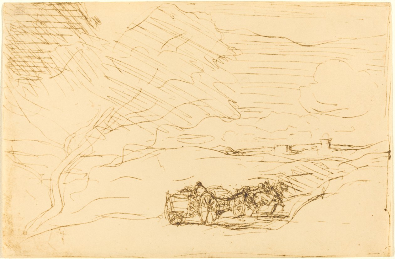 Carro yendo a la ciudad (Le Charriot allant a la ville) de Jean Baptiste Camille Corot