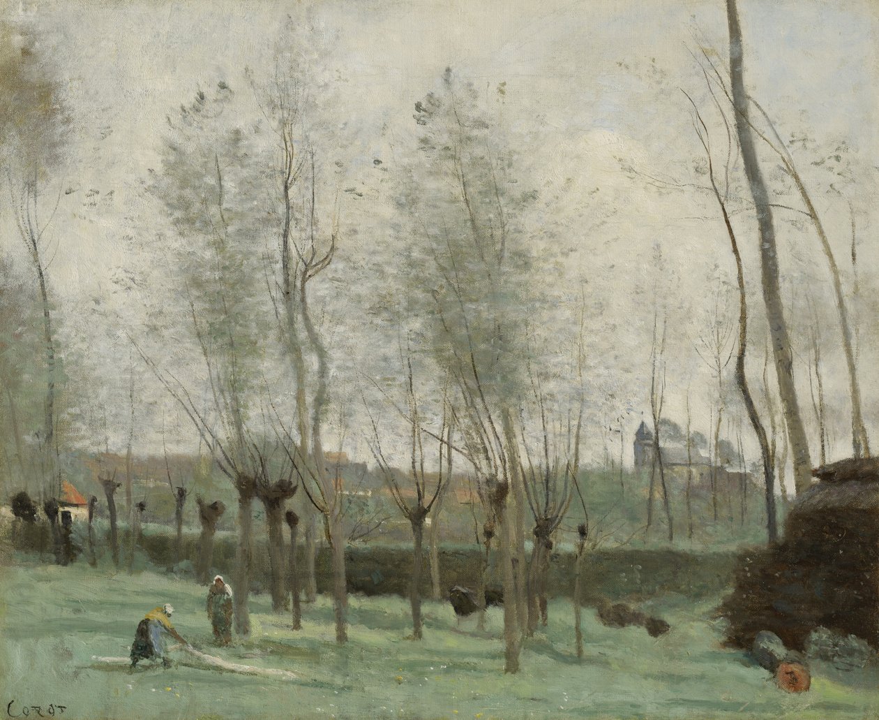 Lavanderas en un bosque de sauces de Jean Baptiste Camille Corot