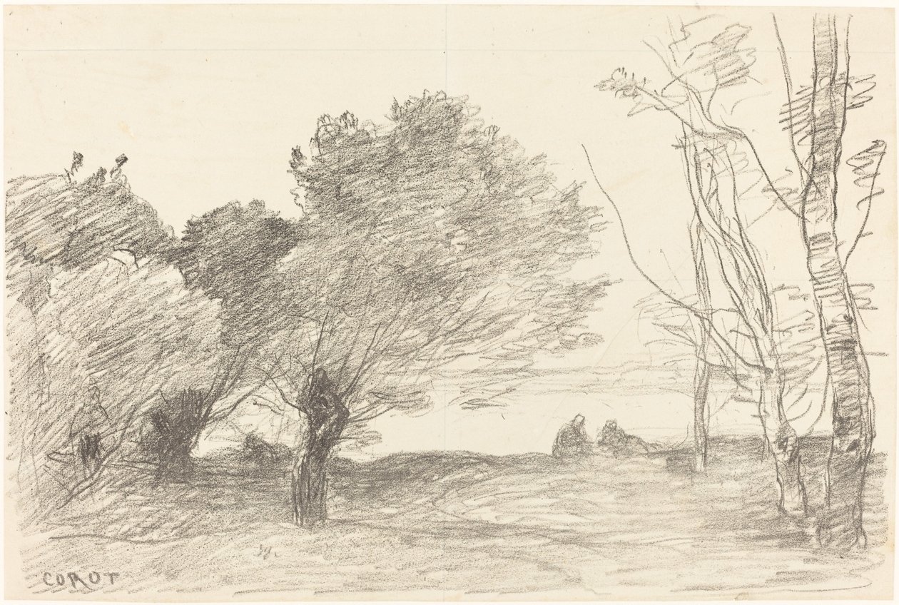 Sauces y Álamos Blancos de Jean Baptiste Camille Corot