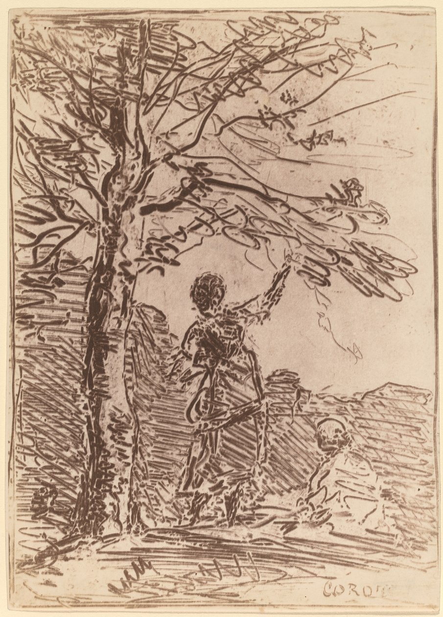 Joven y la muerte La Jeune Fille et la Mort, 1854 de Jean Baptiste Camille Corot