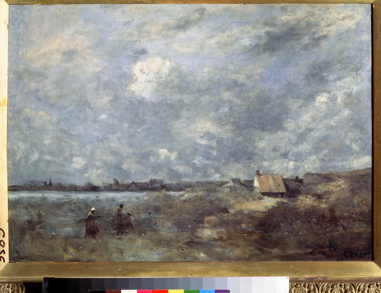 ""Tormenta en el mar en el Pas de Calais"" (Clima tormentoso. Pas de Calais) Pintura de Camille Corot (1796-1875) hacia 1870 Museo Pouchkine, Moscú de Jean Baptiste Camille Corot