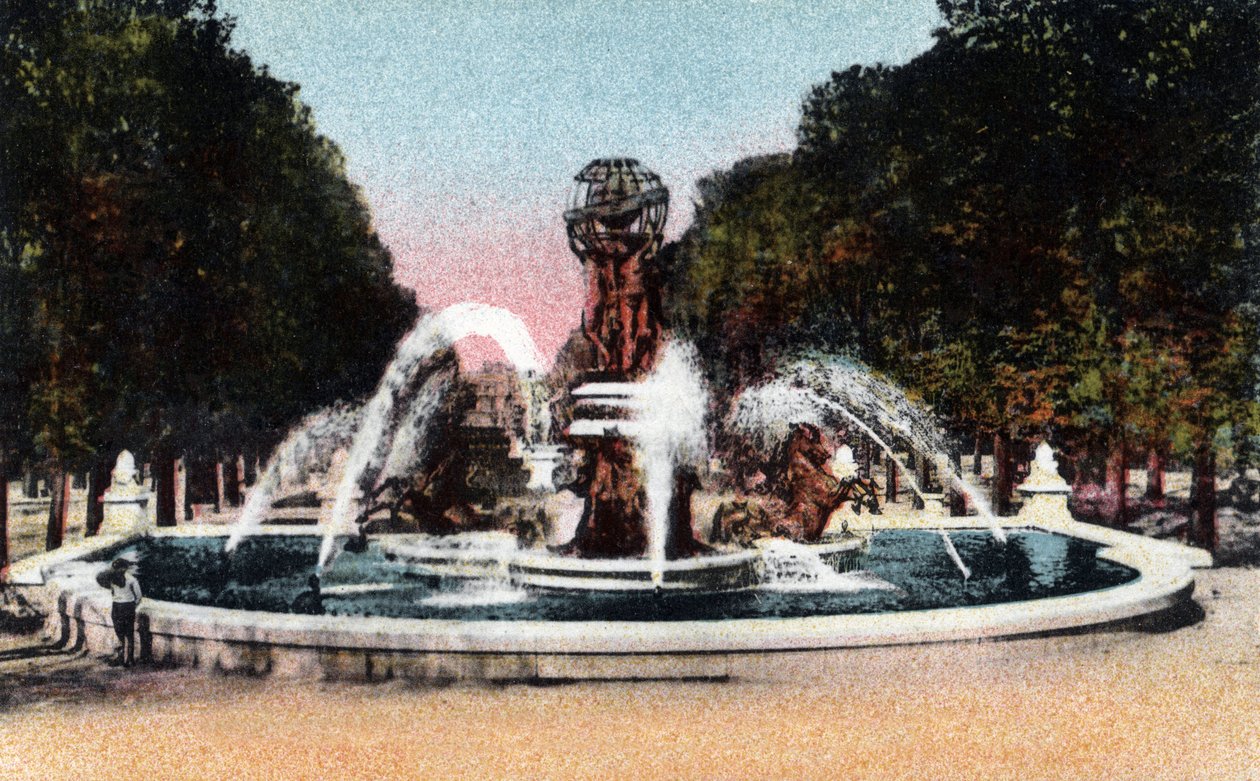 París: vista de la fuente de las cuatro partes del mundo (cuatro partes del mundo), o fuente del observatorio o la fuente de Carpeaux en la Place Camille Jullian, Jardín de Luxemburgo, construida entre 1867 y 1874 por el arquitecto Gabriel Davioud (1824-18 de Jean Baptiste Carpeaux
