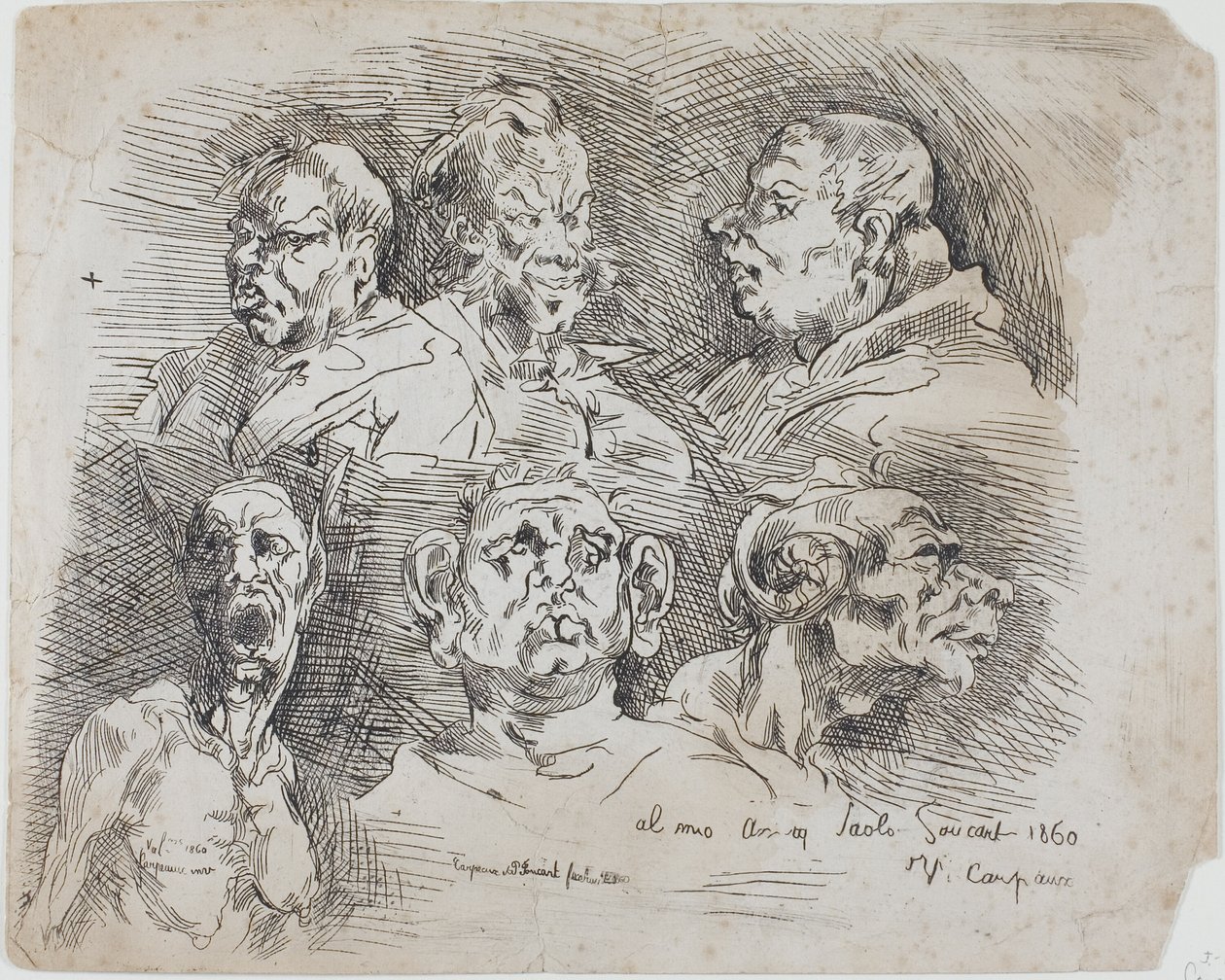 Estudios de cabezas de Jean Baptiste Carpeaux