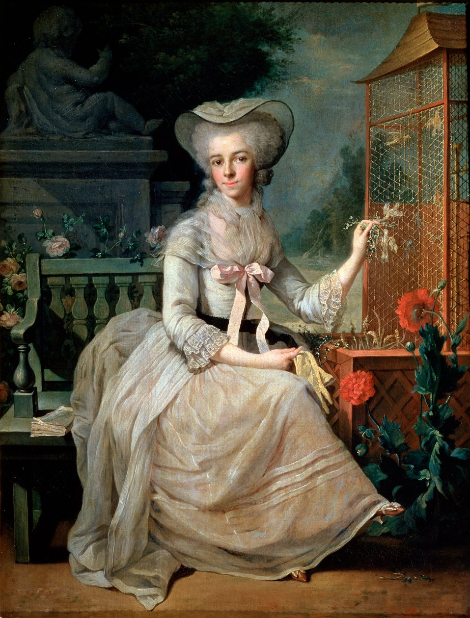 Joven dama en una jaula de Jean Baptiste Charpentier the Elder