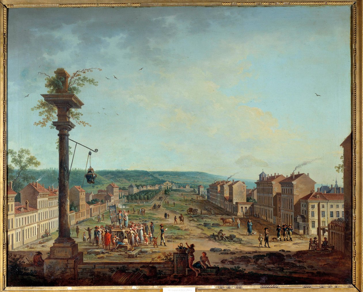 La plaza de Greve en Nancy. Pintura de Jean Baptiste Claudot (1733-1805) de Jean Baptiste Claudot
