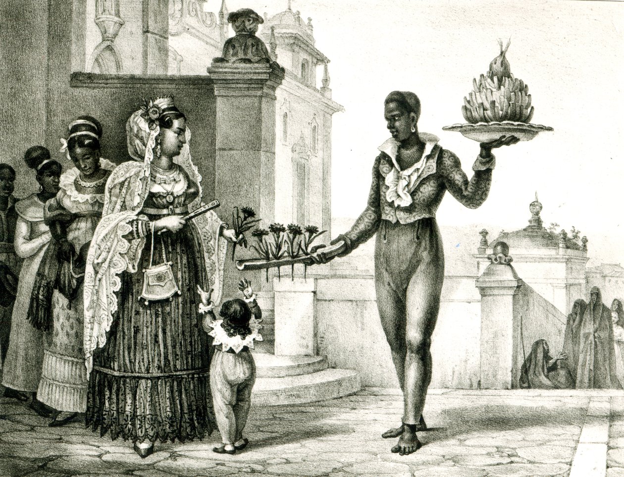 Vendedora de flores fuera de una puerta de iglesia, de 