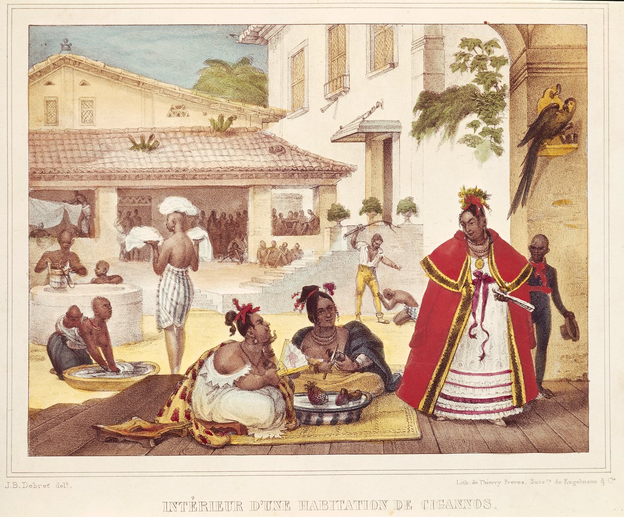 Interior de una casa gitana, Brasil de Jean Baptiste Debret