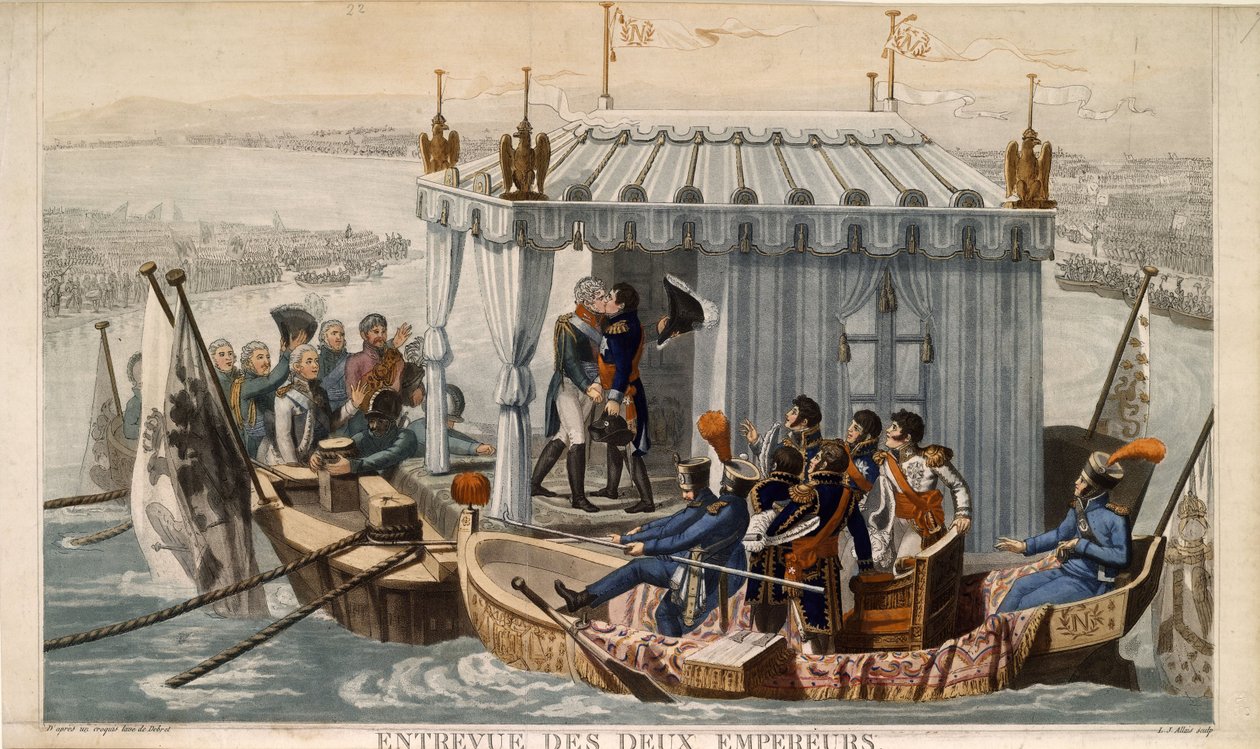 Encuentro de los Emperadores Alejandro I de Rusia y Napoleón I de Francia en el Neman cerca de Tilsit en julio de Jean Baptiste Debret