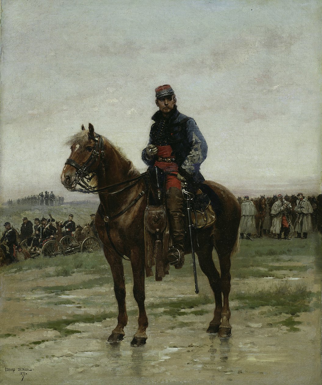 Un oficial montado, 1877 de Jean Baptiste Edouard Detaille