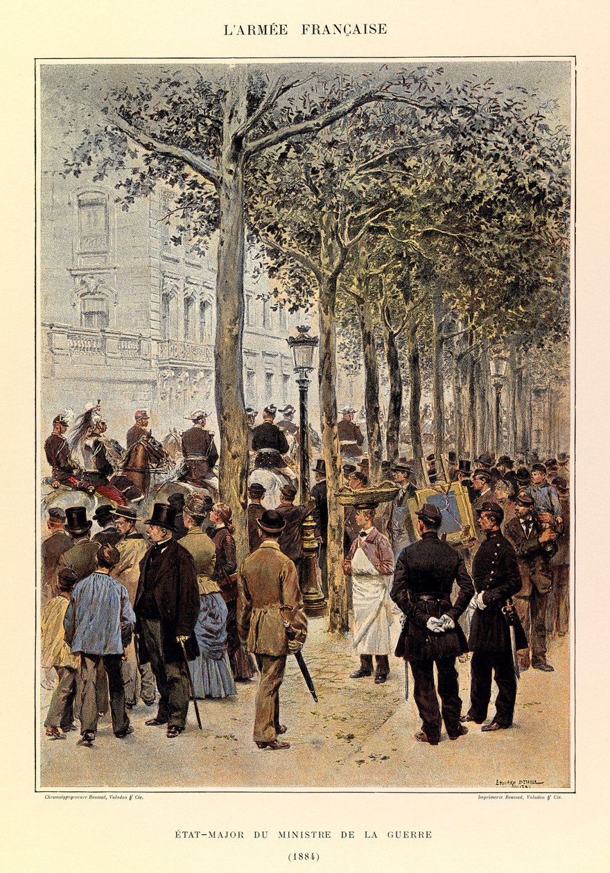 Tipos y uniformes del Ejército Francés del Capitán Jules Richard, ilustrado por Edouard Detaille (1884): Personal del Ministro de Guerra, Colección Privada de Jean Baptiste Edouard Detaille