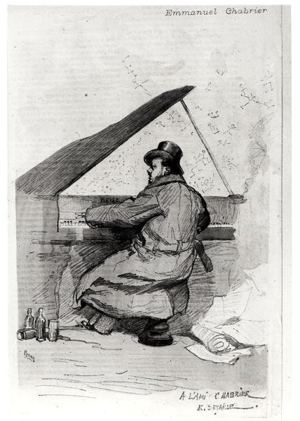 Alexis Emmanuel Chabrier (1841-94) al piano de Jean Baptiste Edouard after Detaille