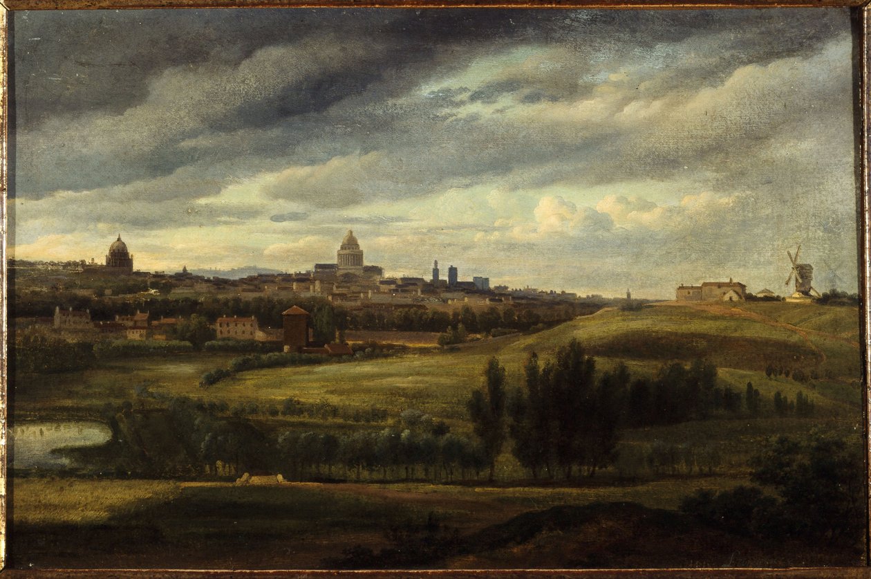 Vista de París, tomada desde las alturas de Gentilly, en 1815 (pintura) de Jean Baptiste Gabriel Langlace