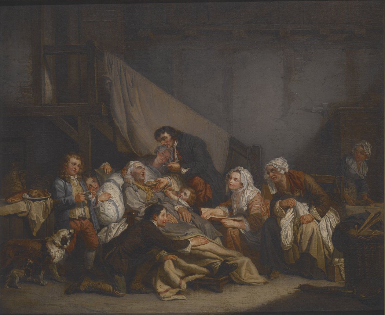 Muerte de un anciano (óleo sobre lienzo) de Jean Baptiste Greuze
