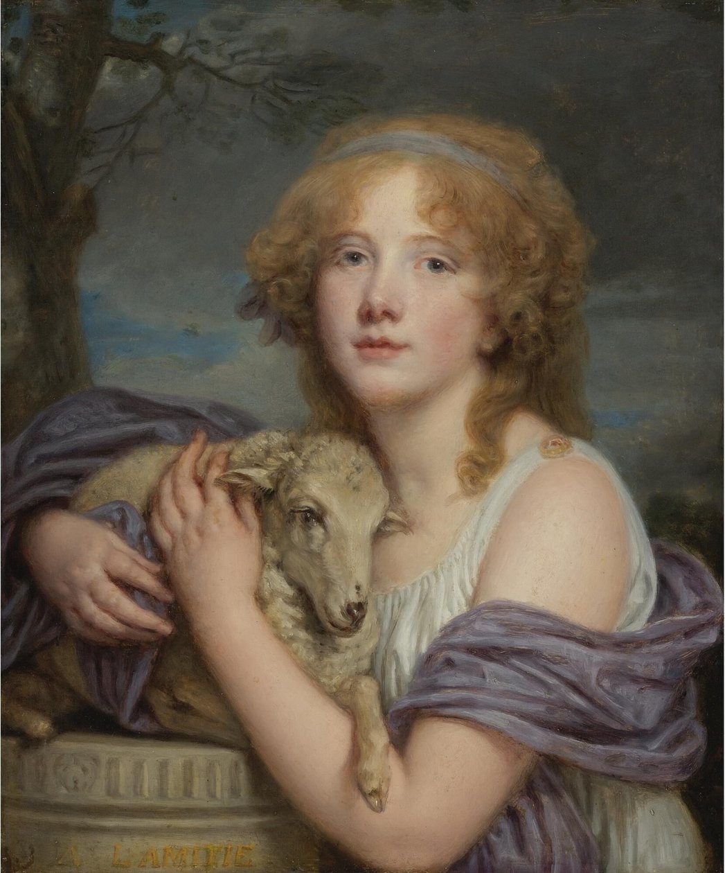 Niña con cordero de Jean Baptiste Greuze