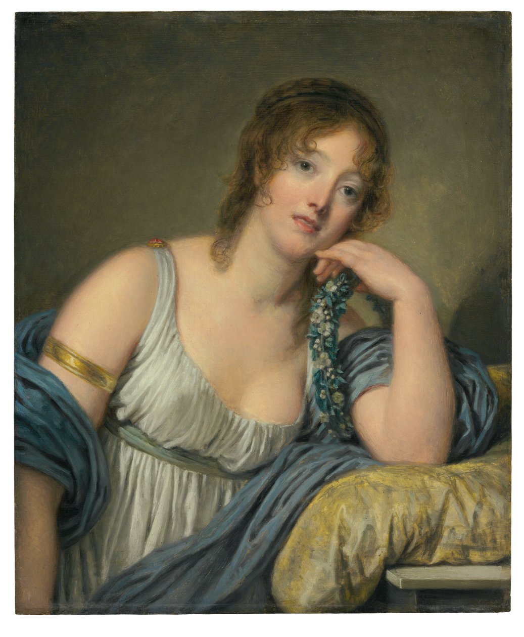 Retrato de Jeanne Philiberte Ledoux (1767-1840), medio cuerpo de Jean Baptiste Greuze