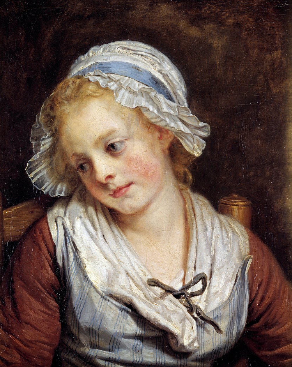Retrato de una doncella (detalle) de Jean Baptiste Greuze