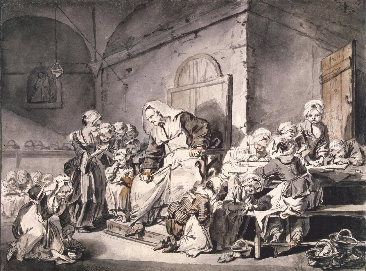 Maestro de escuela de Jean Baptiste Greuze
