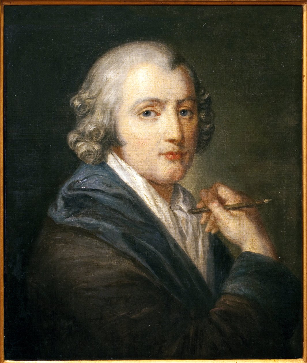Autorretrato. Pintura de Jean Baptiste Greuze (1725-1805), óleo sobre lienzo, circa 1755. Arte francés del siglo XVIII. Hotel Dieu, Museo Greuze, Tournus. de Jean Baptiste Greuze