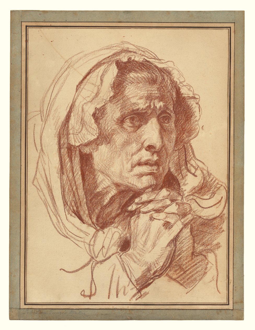 Estudio de la cabeza de una anciana de Jean-Baptiste Greuze