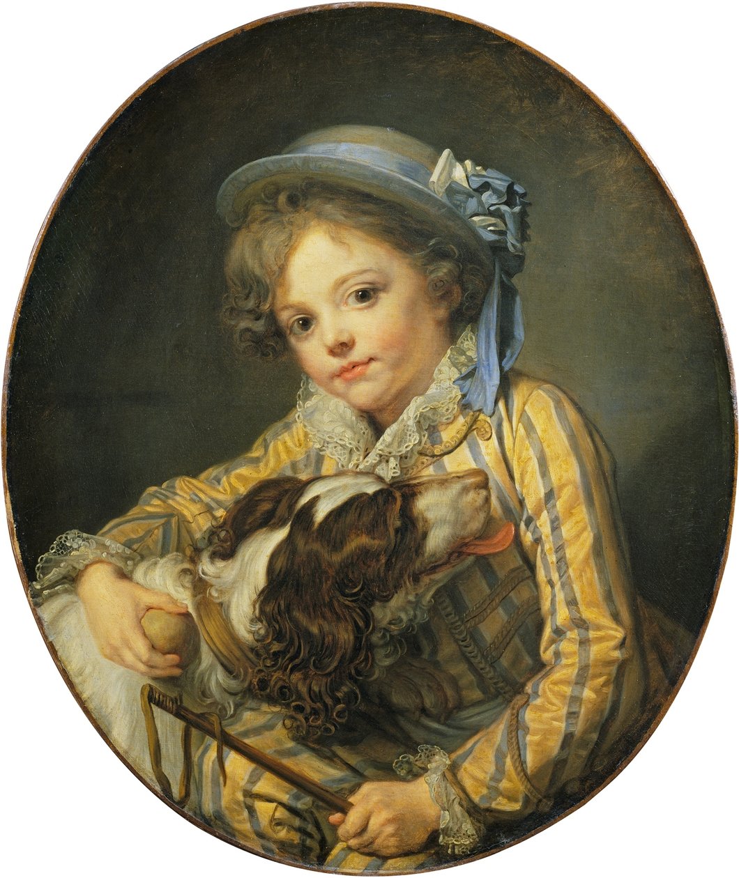 Niño con un perro de Jean Baptiste Greuze