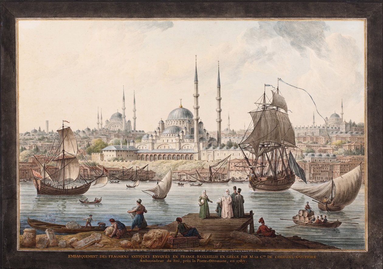 El Yeni Cami y el puerto de Estambul, segunda mitad del siglo XVIII de Jean Baptiste Hilair