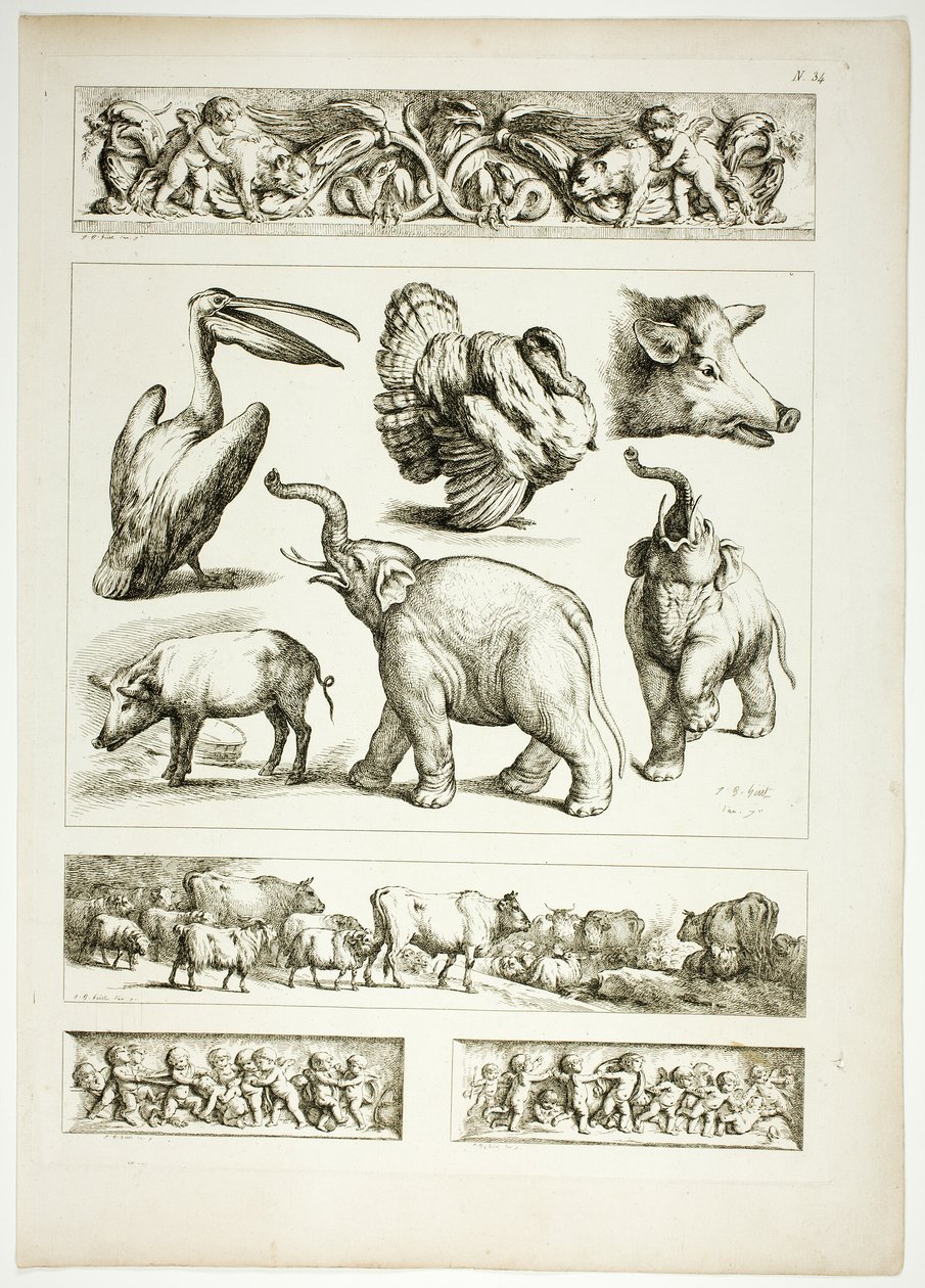 Lámina 34 de 38 de Oeuvres de J. B. Huet de Jean Baptiste Huet