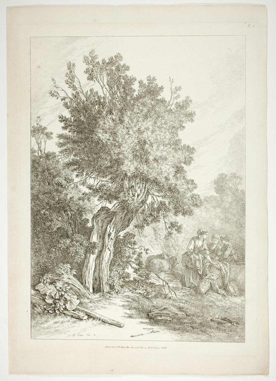 Lámina cinco de 38 de Oeuvres de J. B. Huet de Jean Baptiste Huet
