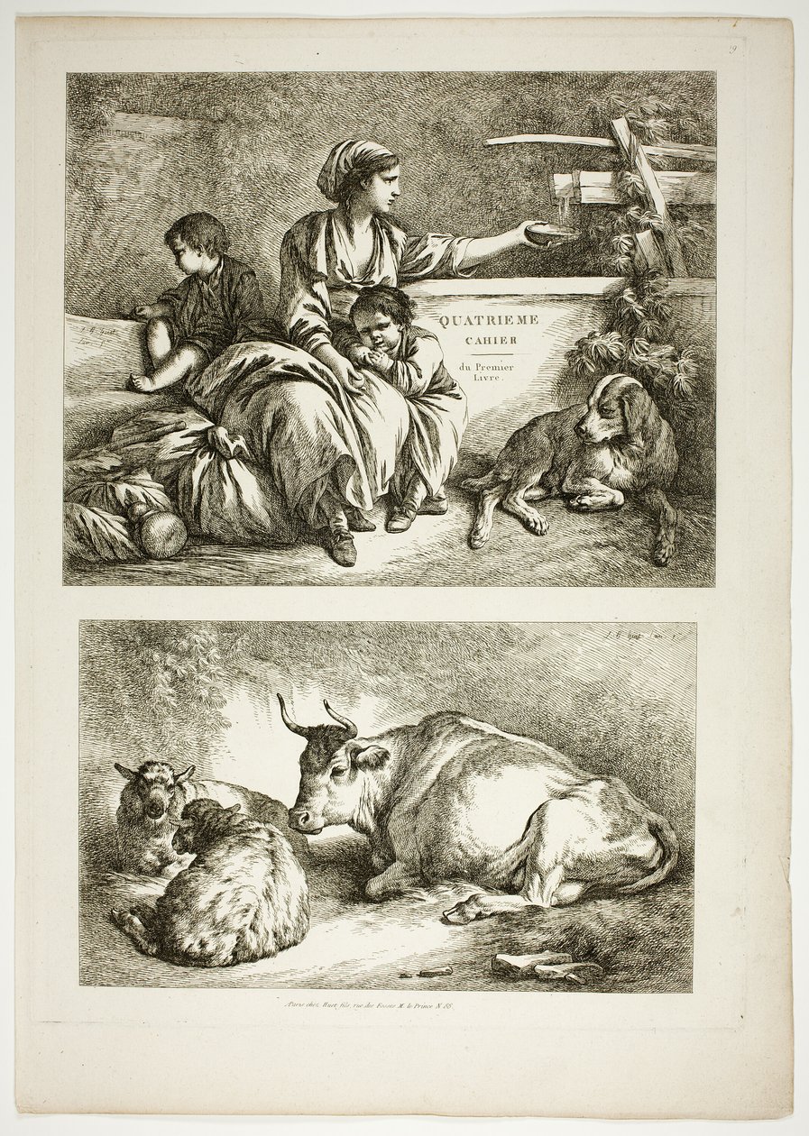 Lámina Diecinueve de 38 de Oeuvres de J. B. Huet de Jean Baptiste Huet