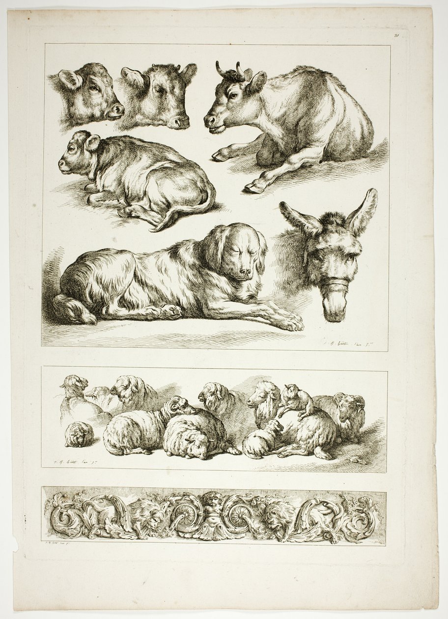 Placa Veinte de 38 de Oeuvres de J. B. Huet de Jean Baptiste Huet