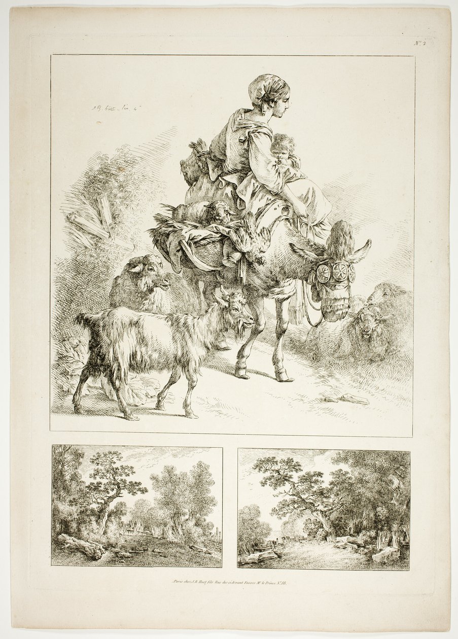Placa Dos de 38 de Oeuvres de J. B. Huet de Jean Baptiste Huet