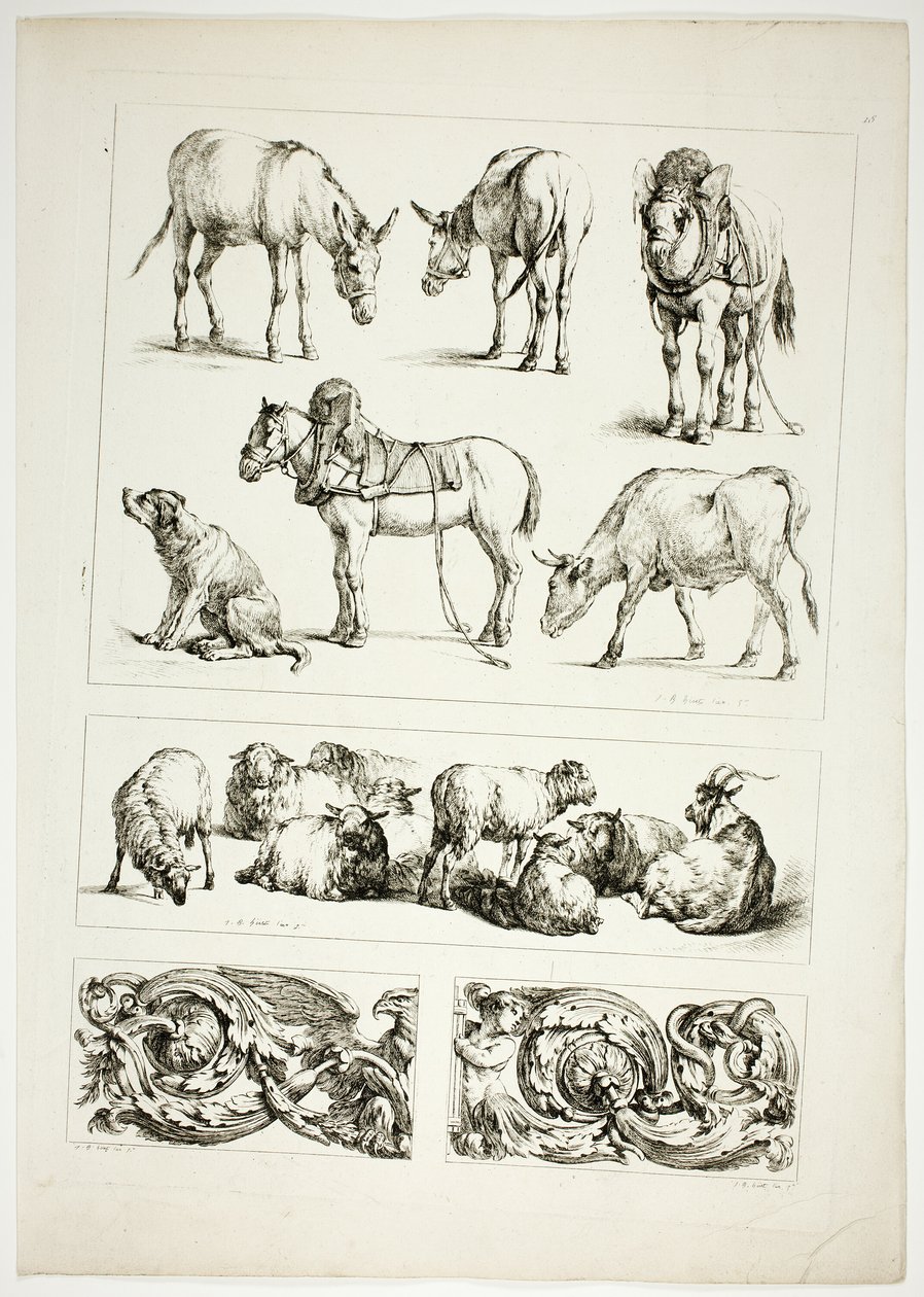Lámina quince de 38 de Oeuvres de J. B. Huet de Jean Baptiste Huet